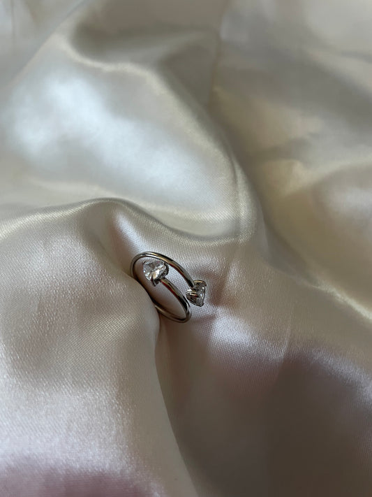 Anello Solitario Filo Spinato In Argento