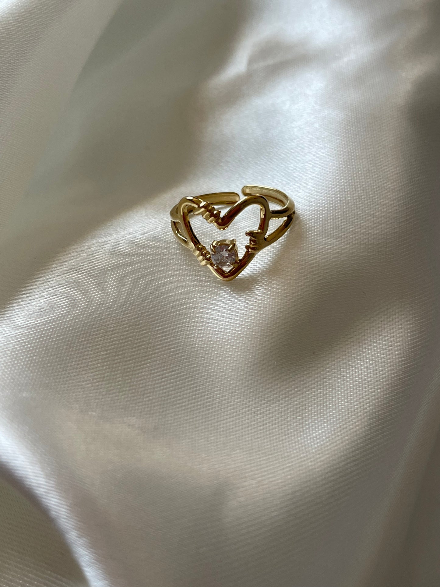 ANELLO CUORE FILO SPINATO